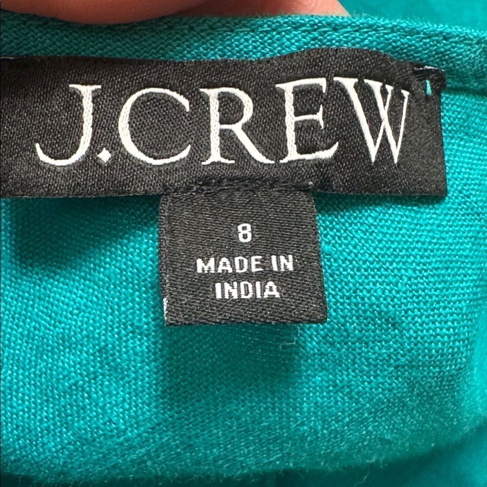 J.Crew Gwyneth Linen Teal Slip Midi Dress Size 8 - Picture 6 of 7